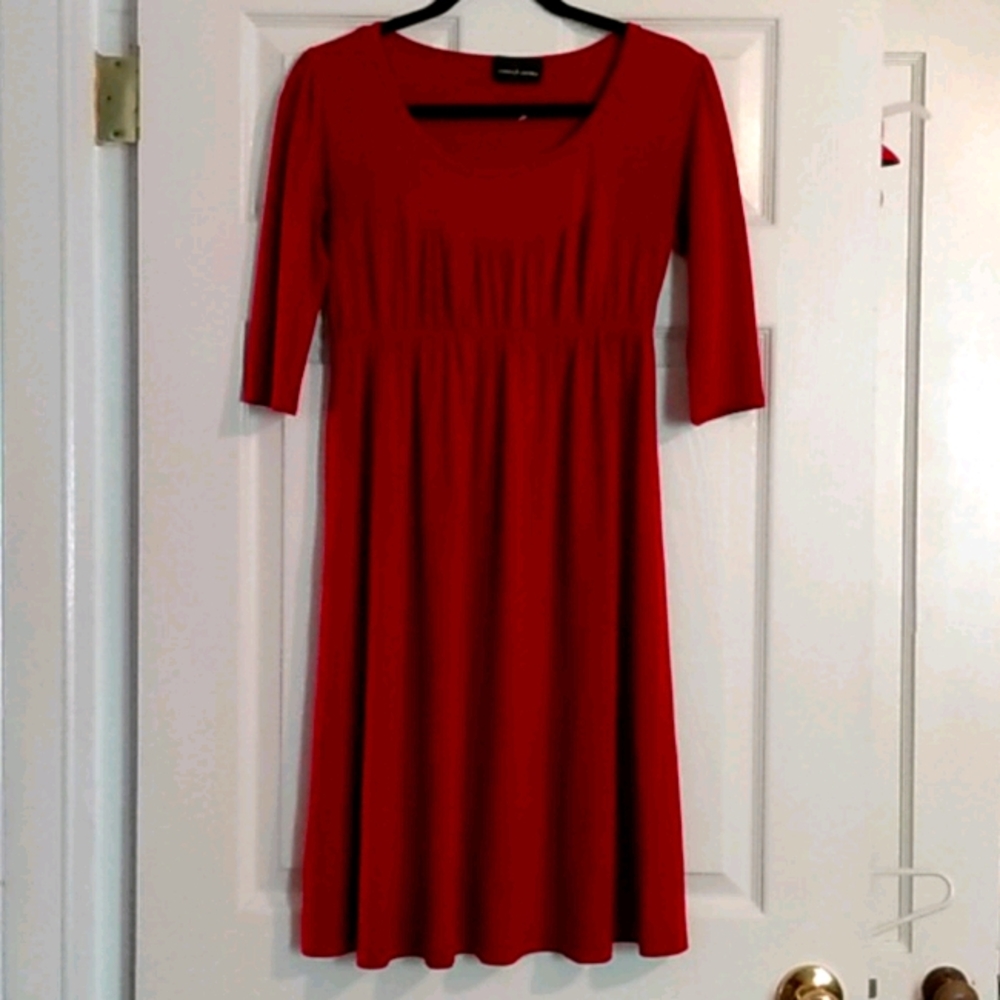 Jennifer Lauren Dark Red Dress